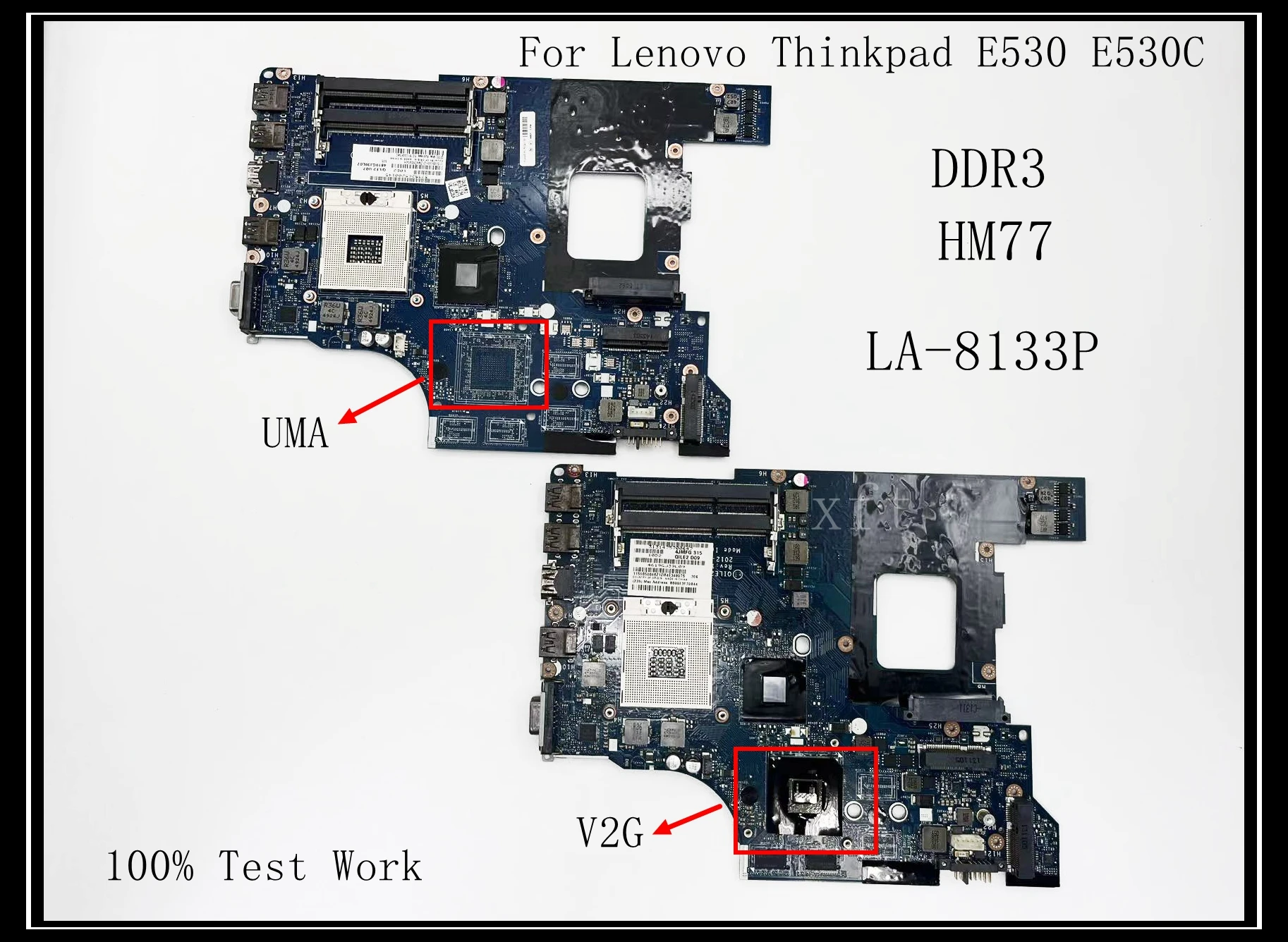 레노버 씽크패드 E530 E530C 노트북 마더보드, DDR3 HM77 UMA 또는 V2G LA-8133P 100% 테스트 작업