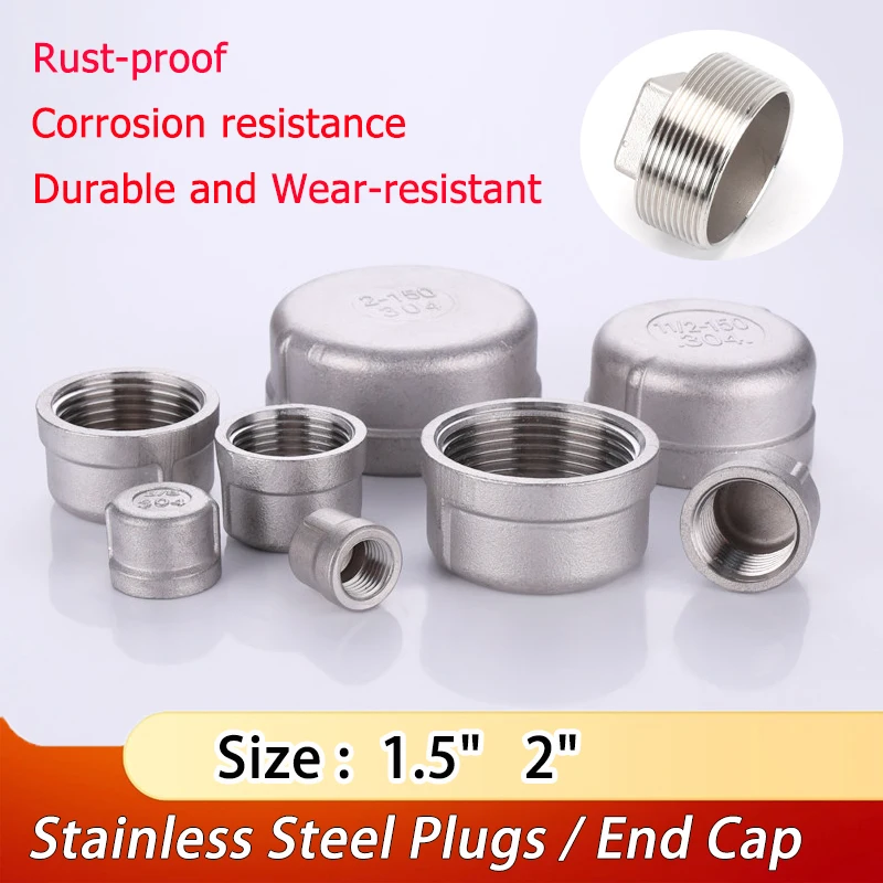10PCS 1.5  2 304 Stainless Steel Plugs/End Cap Male/Female Countersunk Hex Flat head Round Head Cold Heading Casting Type