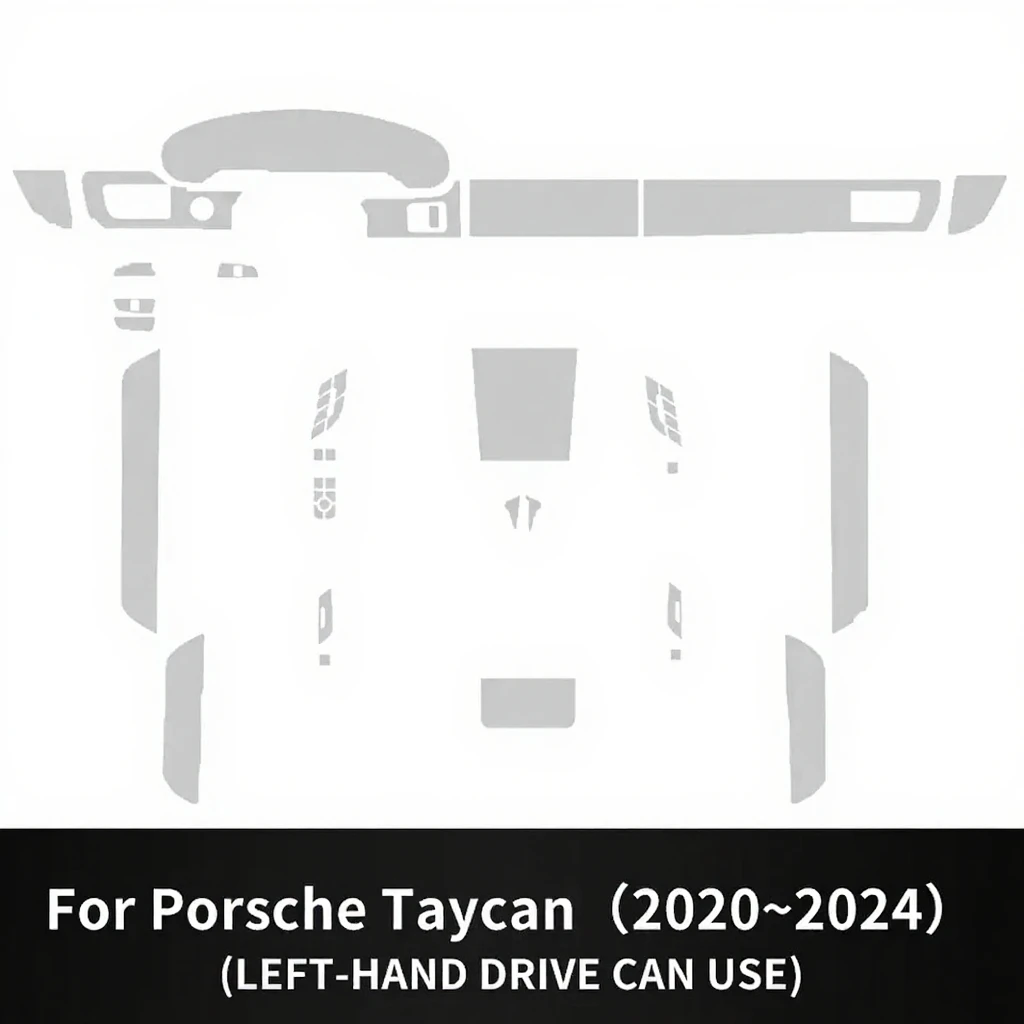 Für Porsche Taycan 2020-2024 Getriebepanel Navigationsbildschirm Automotive Innenraum TPU Transparente Schutzfolie Kratzfest – Detail 3