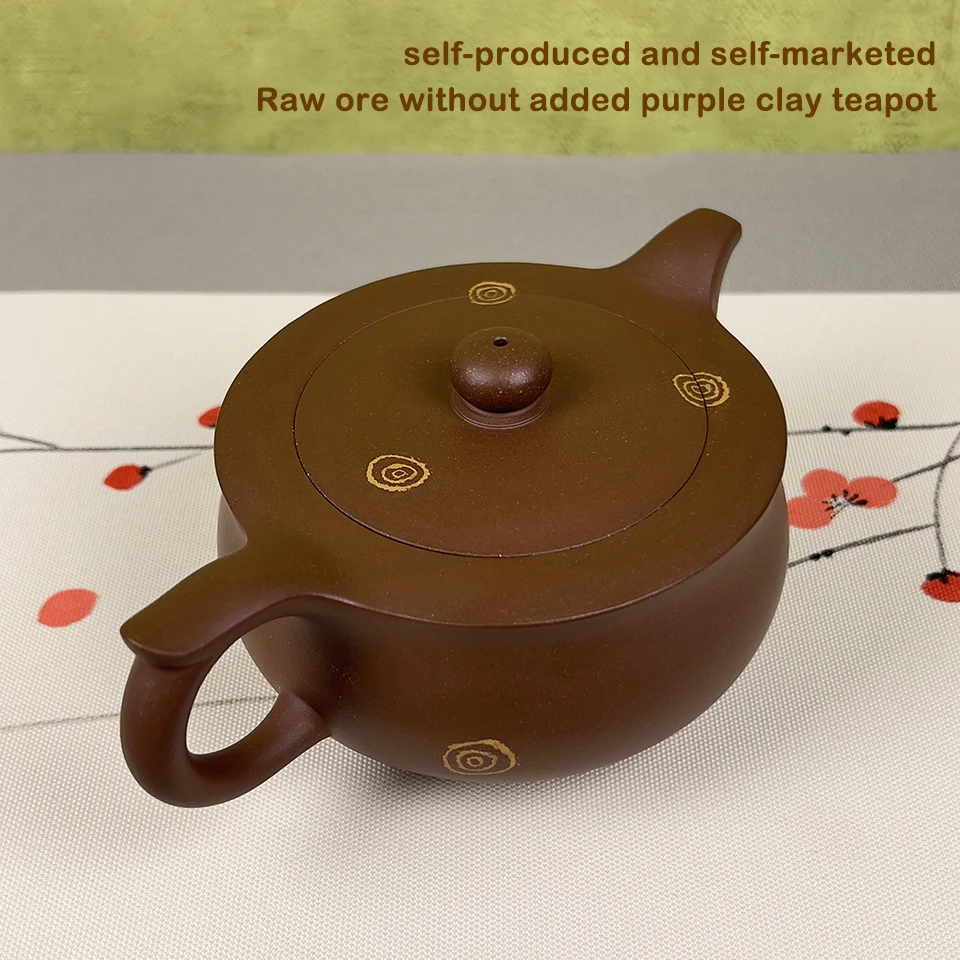 Handmade Zisha Clay Teapot, Chinese Traditional Yixing Purple Sand Tea Pot, 370ml Elegant Tea Maker for Home, Office, Gift 4