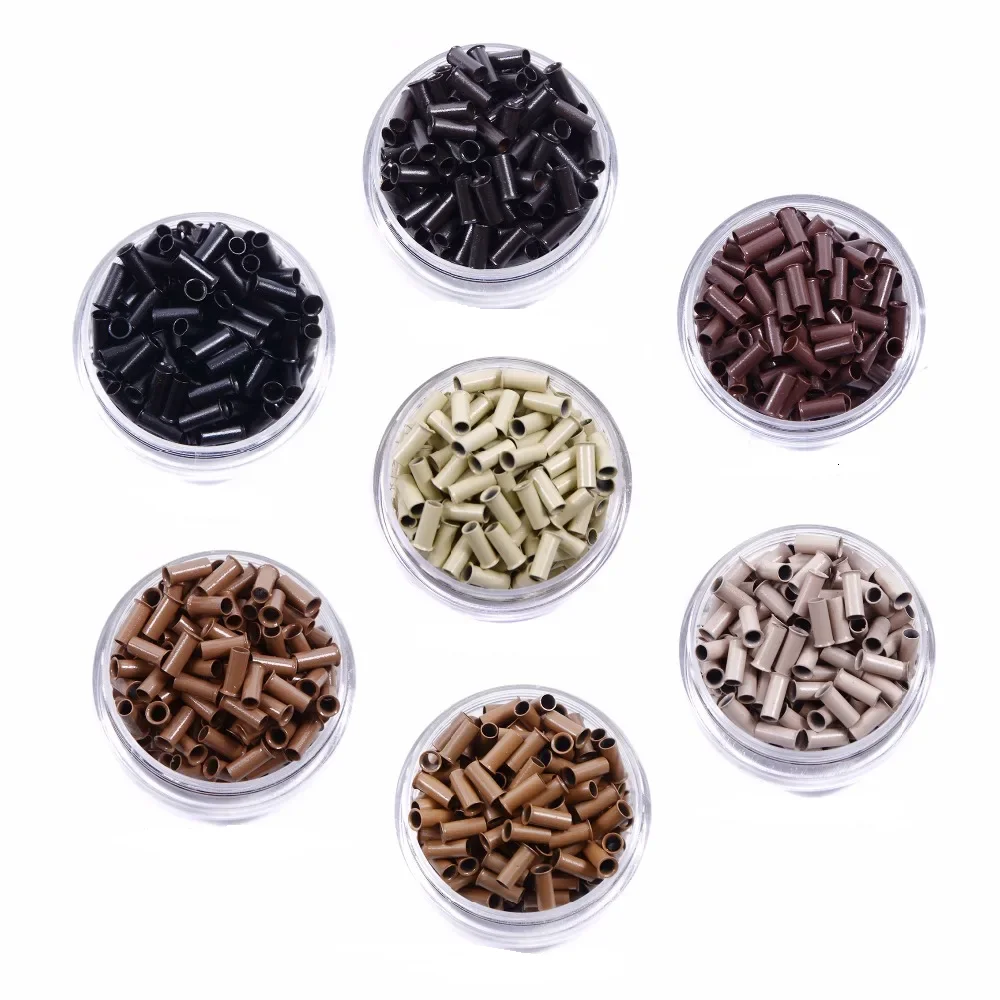 

Лидер продаж, 1000 шт., 2,8 мм * 2,3 мм * 7 мм, прямые медные расклешенные микротрубные кольца, звенья, бусины, инструменты для наращивания волос для наращивания волос