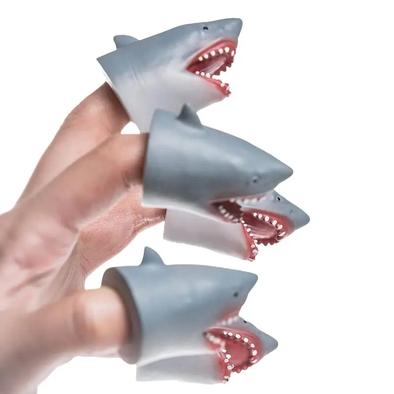 

Shark Finger Puppet Set 5pcs Storytelling Animal Puppets Shark Toys Interactive Play Puppets Toys With Stretchable Fun For