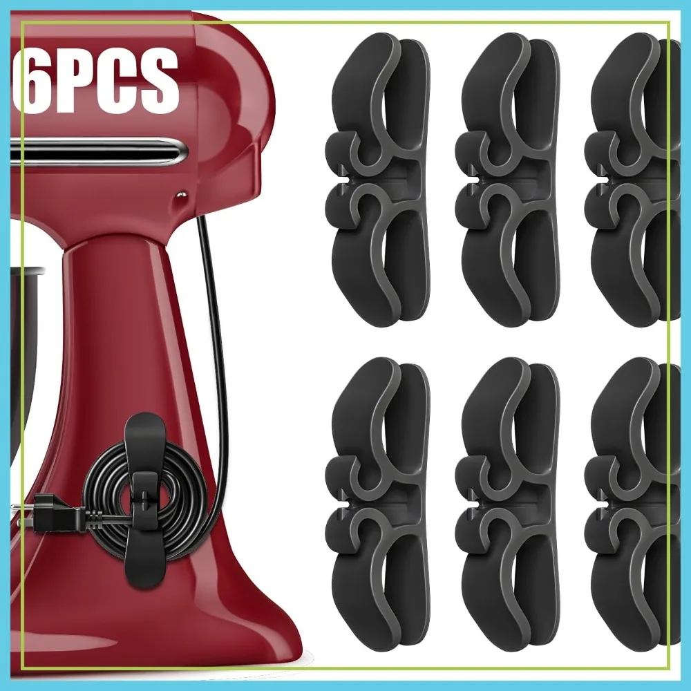 6 Pack Cord Organizer for Kitchen Appliances, Stick-On Cord Wraps for Mixer, Coffee Maker, Blender, Air Fryer