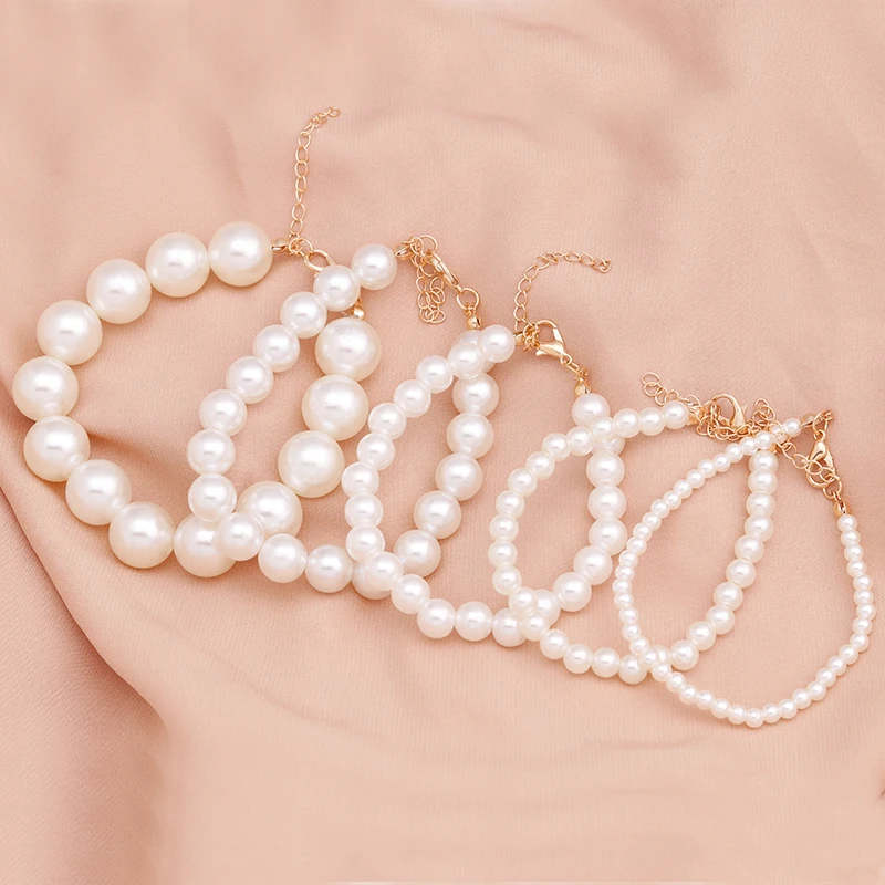 Elegantes handgefertigtes Armband mit Imitationsperlen für Frauen und Mädchen, Party, Festival, Schmuck, Geschenke – Detail 7