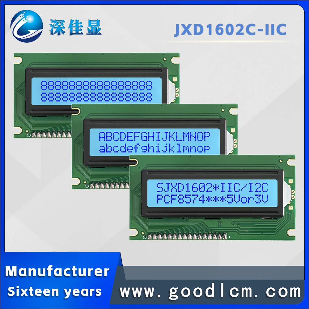 Russian language IIC/I2C interface lcd 1602 LCD screen JXD1602C STN Gray Positive 16 * 2-line character LCM display module