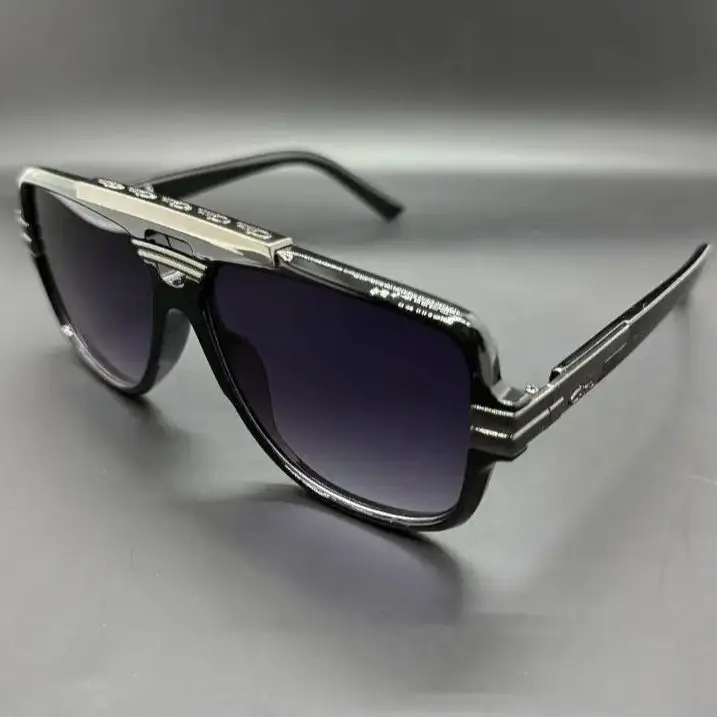 النظارات الشمسية الرجال العلامة التجارية الأسود مربع ظلال UV400 التدرج نظارات شمسية للنساء كول قطعة واحدة مصمم MOD8037 #3