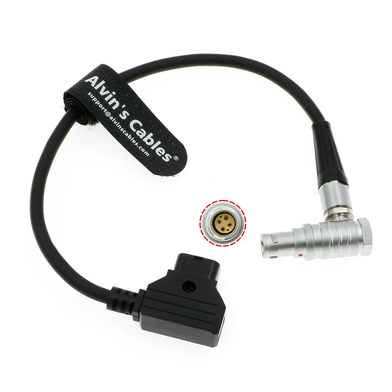 Alvin's Cables Red Epic Power Cable for New Movi Pro Ronin D Tap to Rotate 180 Degree 6 Pin Female Right Angle