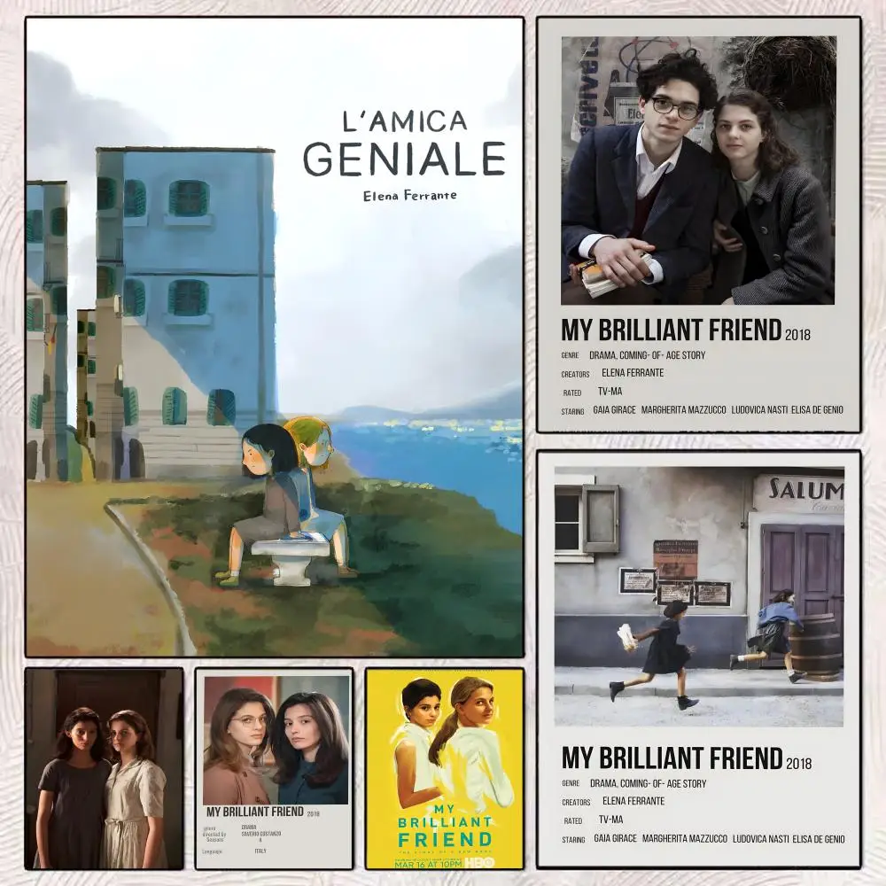 Poster Premium PP Wall Decal - Peel & Stick, HD Print, Waterproof Home Decor Hot Friendship TV Series Lamica Geniale Girl