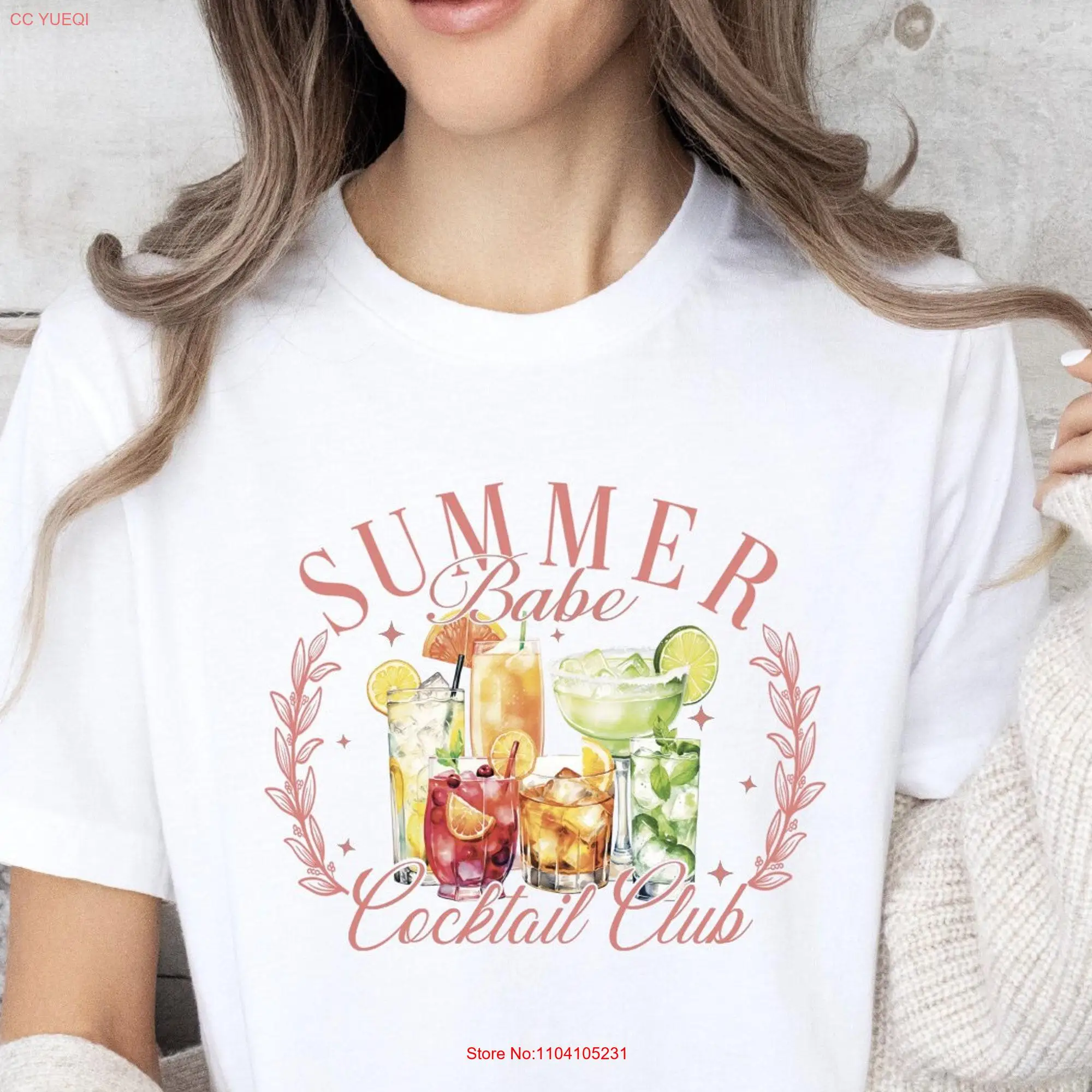 Summer Babe Cocktail Club T Shirt Comfort Colors Lover Girls Trip Weekend s For long or short sleeves