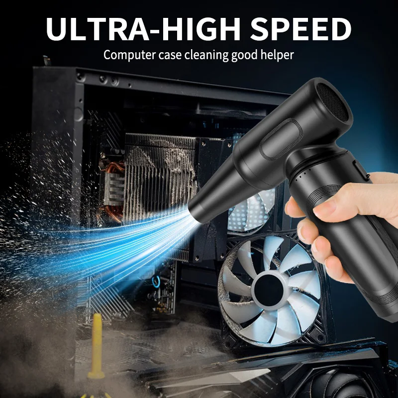 Soplador de polvo portátil, con batería de 6000 mAh que proporciona un fuerte flujo de aire, apto para limpiar el polvo de computadoras y teclados.