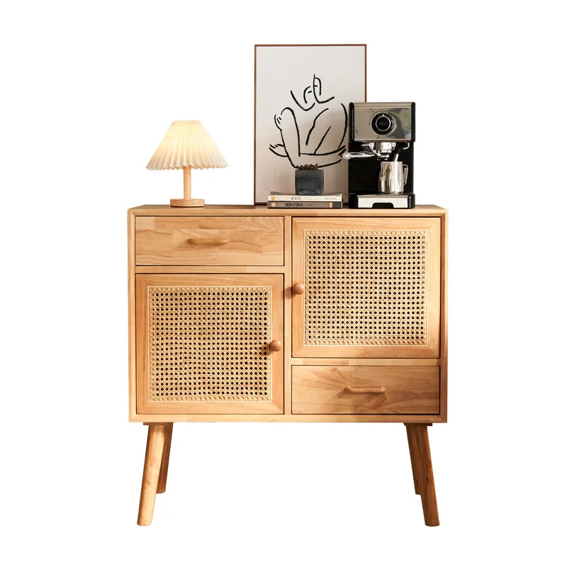 cabinet hotel, restaurant multi-functional handmade rattan, tea cabinet for home use, living room minimalist locker
