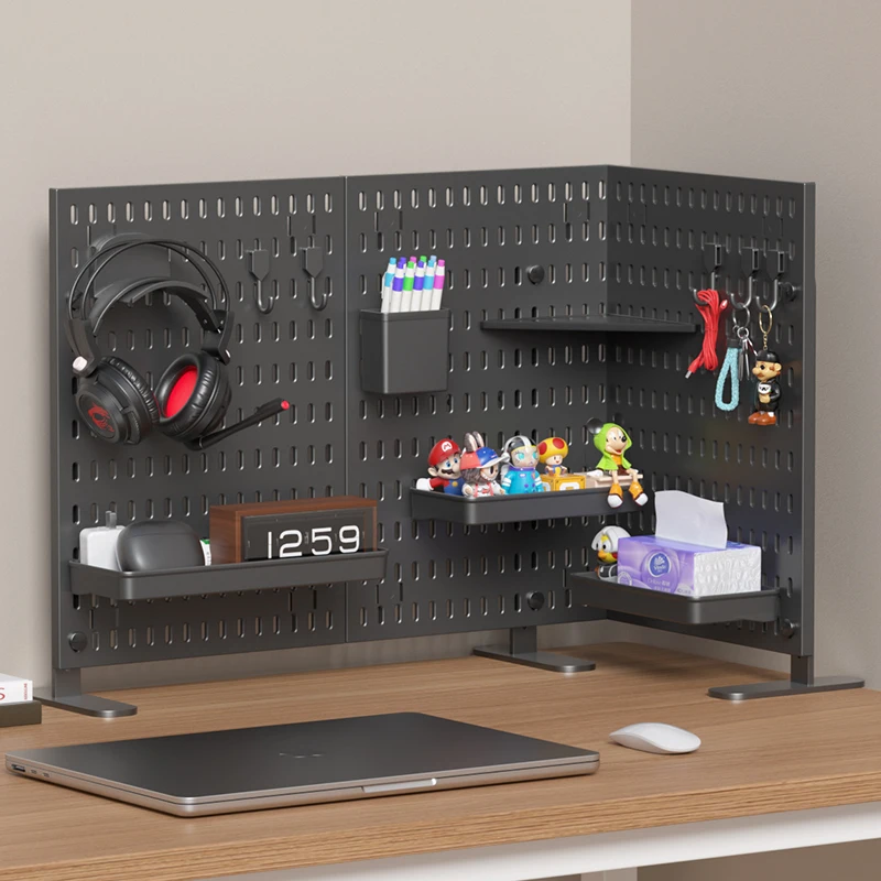 No Drill Desktop Pegboard Rack Gaming Room Organizer For Controllers Headphones Switch Figurine Stationery Storage