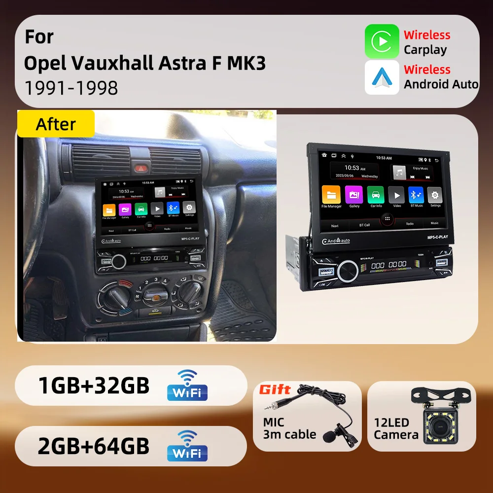 For Opel Vauxhall Astra F MK3 1991-1998 Android 1Din Stereo 7