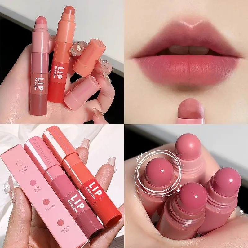 Multicolour 4 In 1 Matte Lipstick Nude Pink Red Lip Liner Pen Long Long Waterproof Crayon Lipstick Pencil Lips Makeup Cosmetic