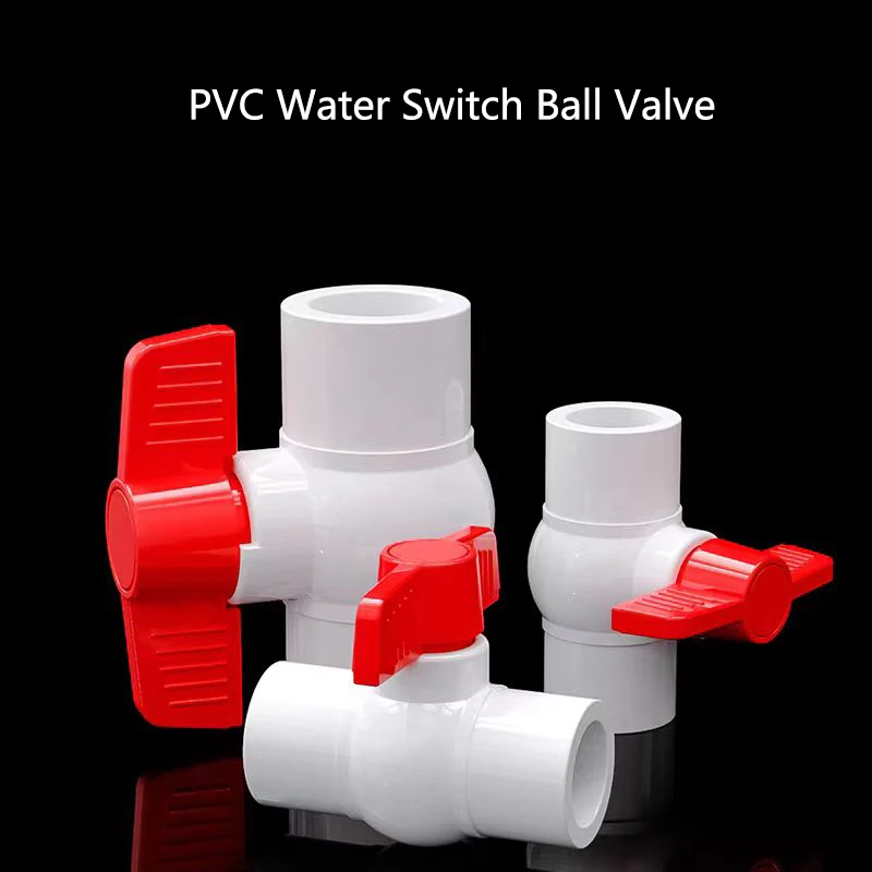 20~32mm PVC Ball Valve Garden Irrigation Fittings Aquarium Fish Tank Switch Ball Valve Water Pipe Switch Water Flow Controller