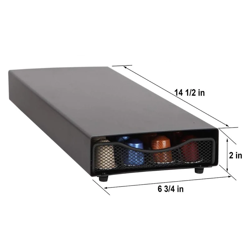Soporte para Cápsulas de Café Nespresso, Organizador de Cápsulas Metálico con Capacidad para 40 Cápsulas, Accesorios para Cafetería