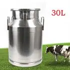 

30 L Stainless Steel Milk Can Wine Pail Bucket Jug Oil Barrel Canister with Lid