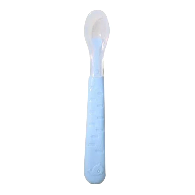 Baby Feeding Spoon Scraper Spoon Silicone Fruit Puree Spoon Supplementary Feeder Dual-Head Spoon Toddler Cutlery