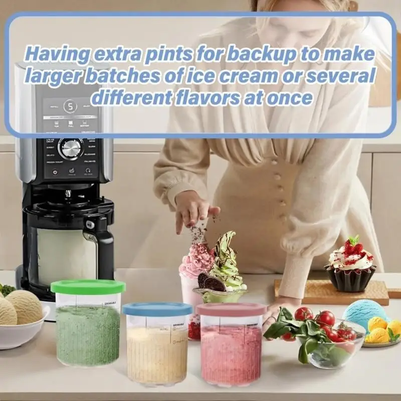 D0AB Ice Cream Pints Cup Storage Cup Yogurt Tub Lid Container For NC500 NC501 Series