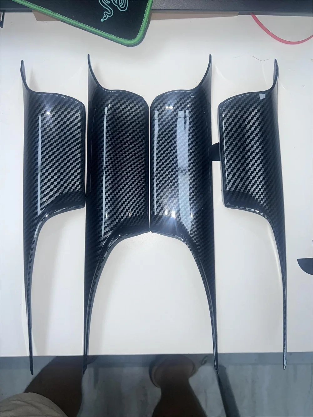 ألياف الكربون الجانب الأيسر/الأيمن الباب الداخلي مقبض سحب غطاء الناقل 51429151212 51419115501 ل 2008-2015 BMW 7 Series F01/F02 #6