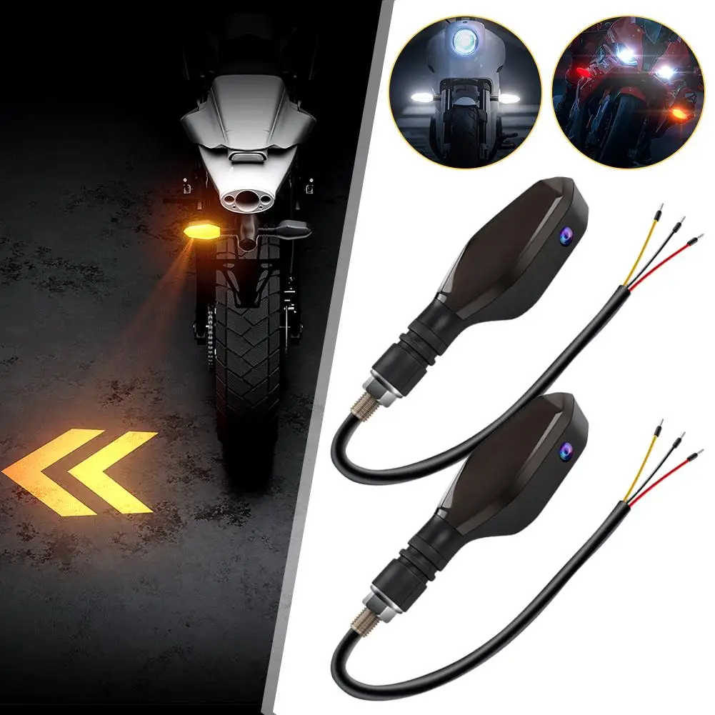 

New 2025 Road Projection Style Motorcycle Turn Signal Turn Warning High Signal Brightness Light Colorful LED Ambient Light S6D7