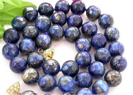 

Hot sale AAA 18" 12mm nature round lapis lazuli necklace