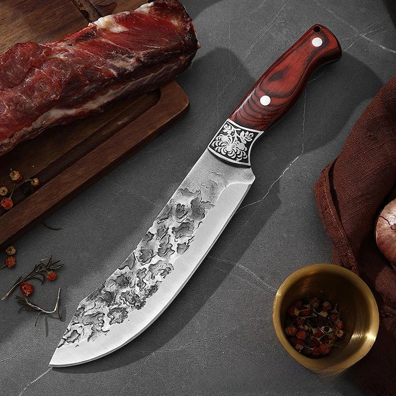 Hand Forged Blade Butcher Boning Knife Meat Cleaver Chopping Vegetables Chef Wood Handle Kitchen Knives Knife Slicing Fish Meat