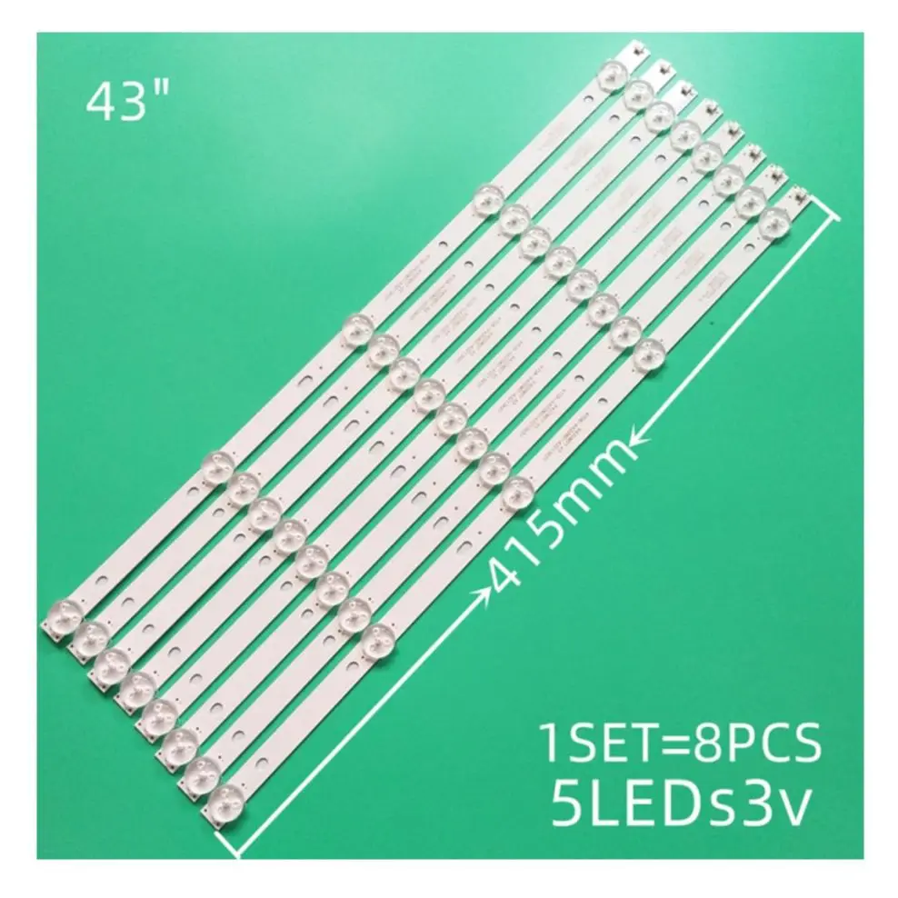 

8 pcs. For Toshiba 43U7750EV 43" LED Panels 4708-K420WD-A3213K01 K420WD7 A3 4708-K43WDR-A1213K04 K430WDR A1 43PFT4001/05 12 15 6