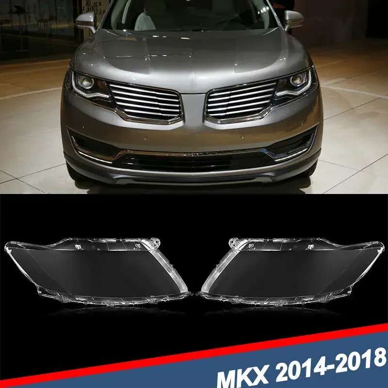 A Pair Front Headlight Headlamp Lens Cover Left+Right For Lincoln MKX 2014-2018