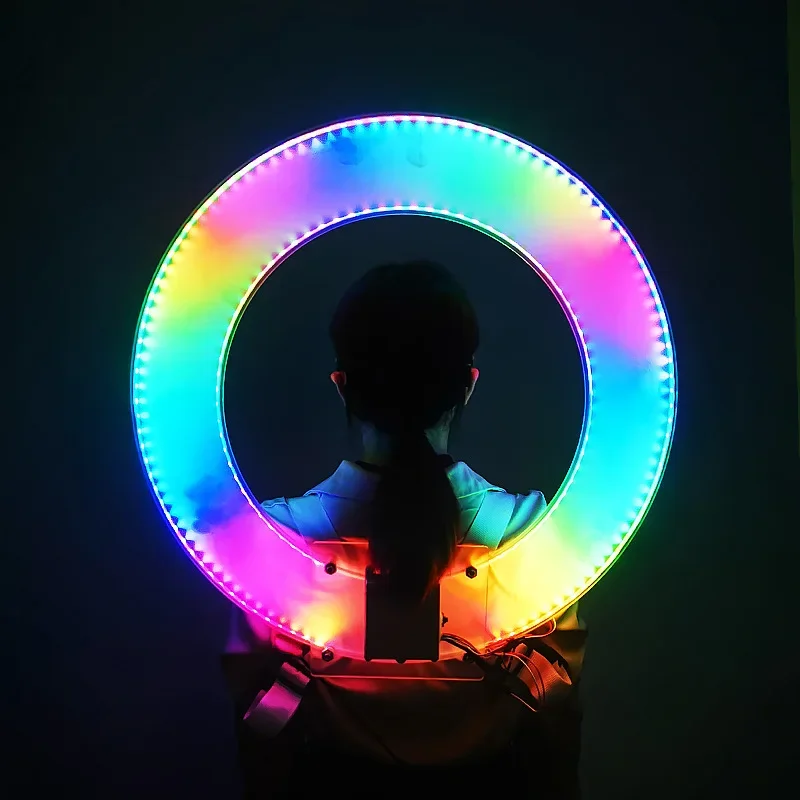 Bar LED Glowing Angel Aperture Backpack Aura Symphony Aperture Catwalk Atmosphere Props KTV Glowing Magic Ring