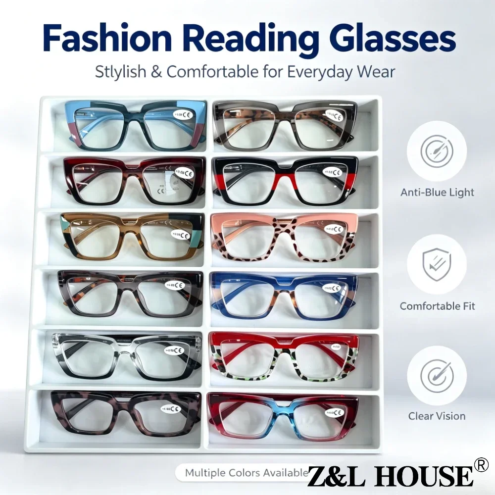 Random Color 7-Pack Reading Glasses Flexible Frame Comfortable Glasses Classic Reader for Women and Men's Daily Life