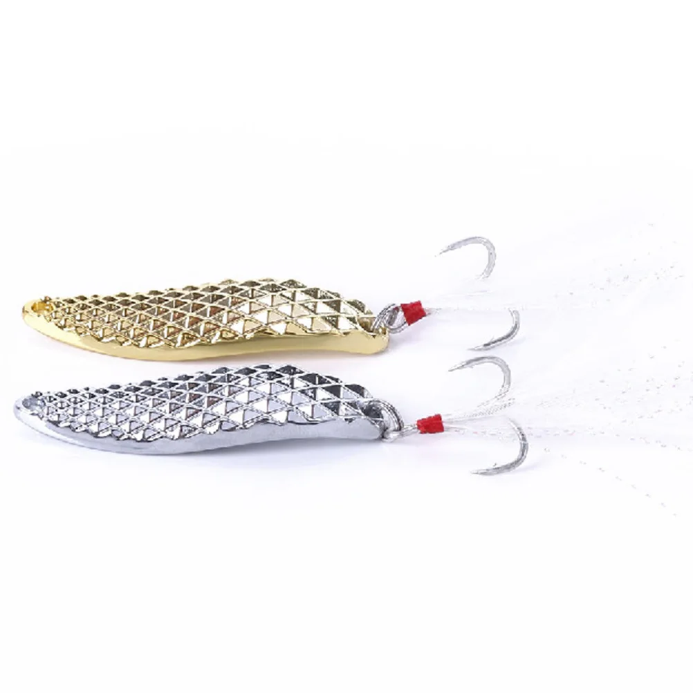 

5 pcs Metal Fishing Bait Hard Fish Lure Light Reflecting Pineapple Texture Golden Lures Kit Reusable High Quality Hooks Suitable