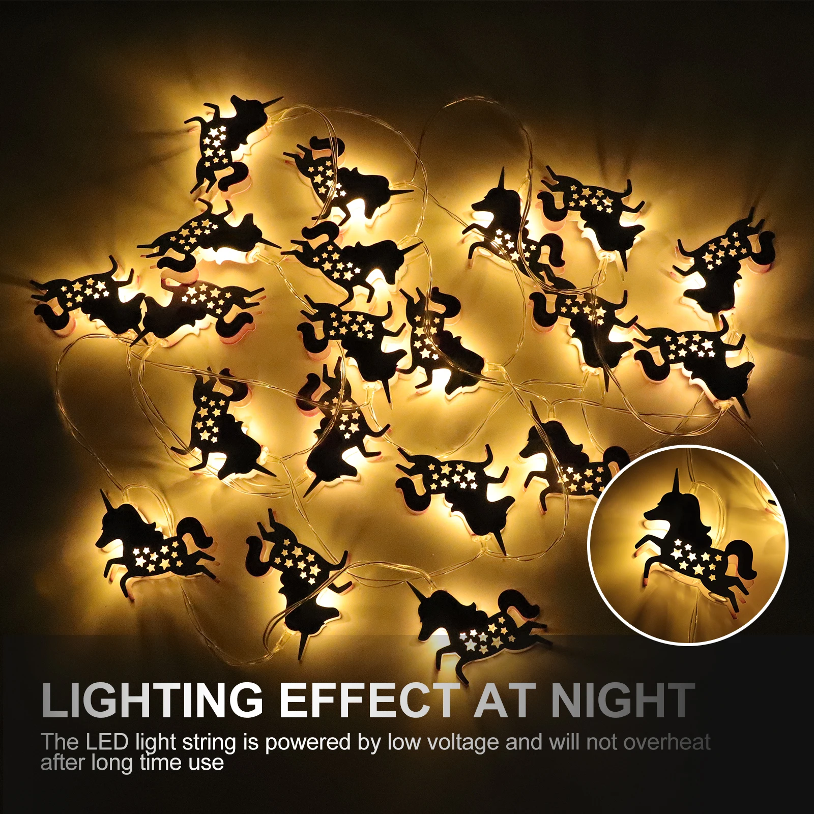 

Unicorn String Lights Party Layout Christmas Decorations Home Room Indoor Warm Lovely Night Decorate