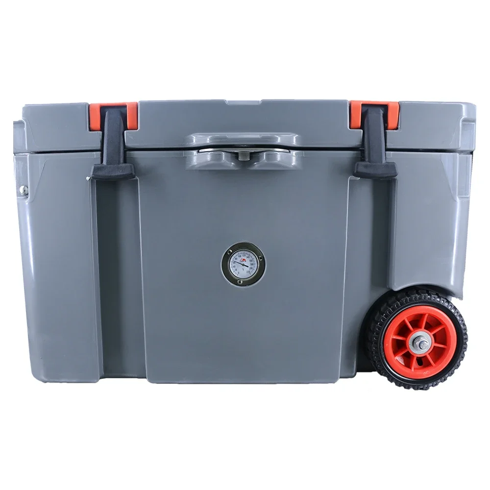 LERIPN-70QT hard waterproof plastic eco friendly insulated boxes ice food cooler box,cooler with wheels