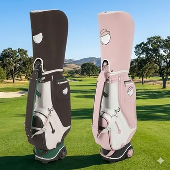 Torba golfowa w stylu koreańskim z kółkami, modna torba na kije z kreskówkowym wzorem, profesjonalna wodoodporna torba golfowa na kółkach dla mężczyzn i kobiet.