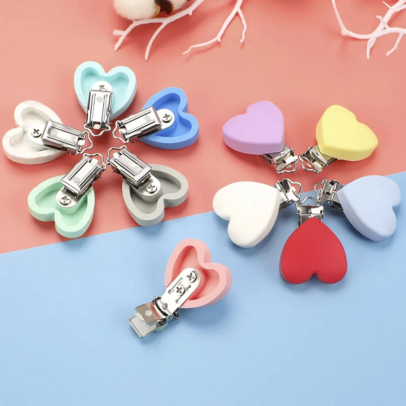 3Pcs Silicone Clips Round Shaped Dummy Holder Baby Pacifier Clips DIY Teething Pacifier Chain Accessories BPA Free