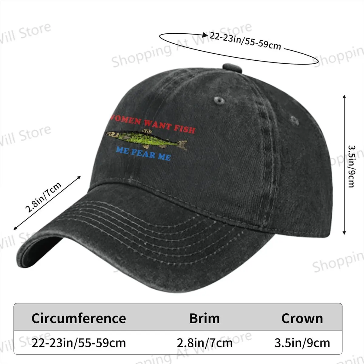 Summer New Men's And Women's Baseball Caps  Women Want Fish Me Fear Me Truck Driver Hat Outdoor Sun Hat Creative gifts