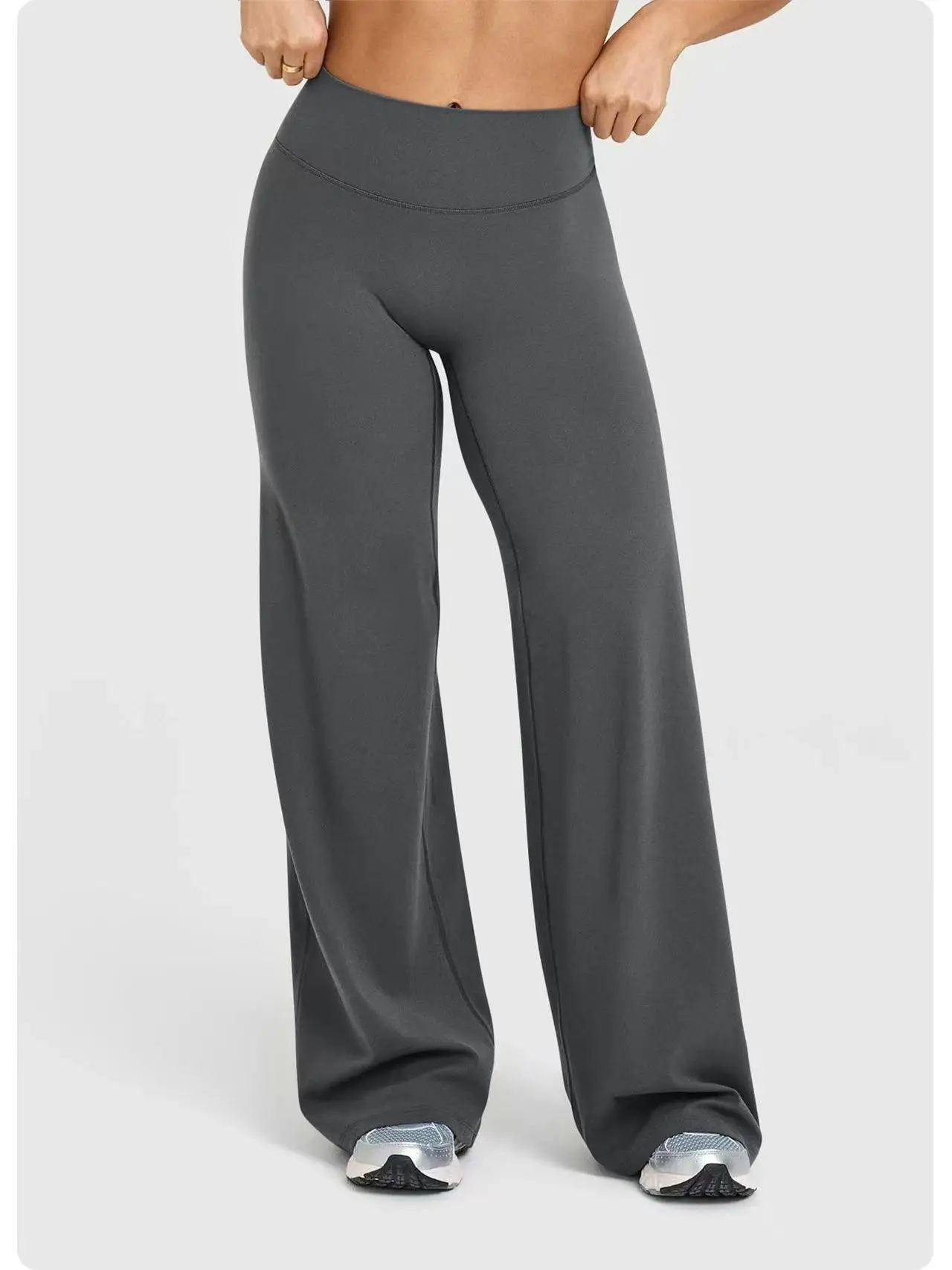Damen Weiche Gerade Trainingshose Atmungsaktiv Leicht Einfarbig Locker Sitzend für Outdoor-Sport Yoga Jogging
