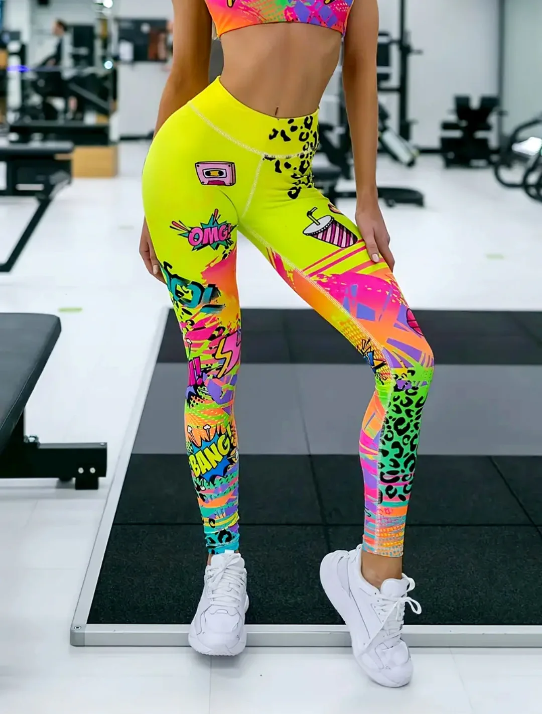 Fashion Printed High Elastic Yoga Pants Hip Lifting Outdoor Sports Fitness Running Cycling Clothing Work Out Seamless Leggings