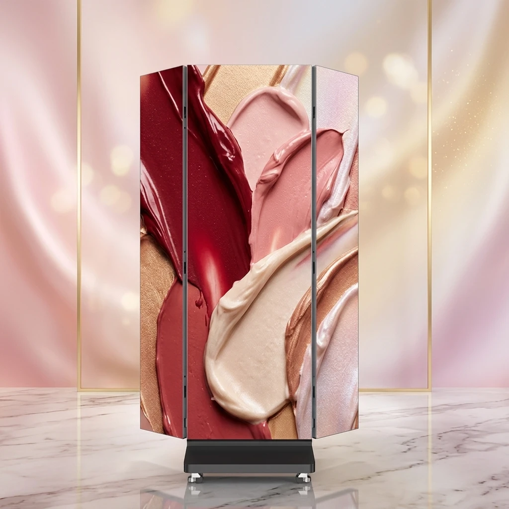 LED Advertising Digital P1.86 4K HDR10+ Folding Double-Sided Tri-Fold Poster Foldable LED Screen Display