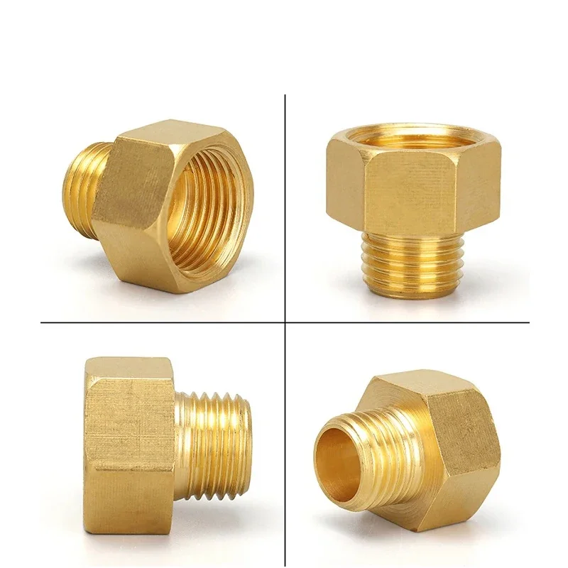 Brass 1/8 1/4 3/8 1/2 3/4 Female to Male Threaded Hex Bushing Reducer Copper Pipe Fitting Water Gas Adapter Coupler Connector