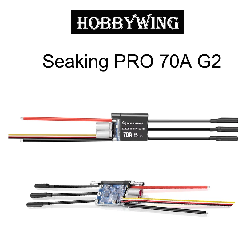 

Hobbywing Seaking PRO 70A G2 Sensorless Brushless ESC 2-4S Lipo Applications Mini Mono/Mini ECO/Mini Hydro competition RC Boat