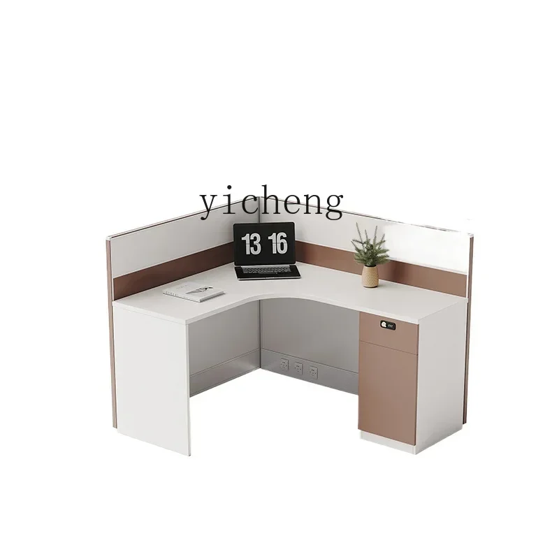 Staff Desk Staff Customer Service Telephone Screen Office Desk and Chair Combination Simple Modern