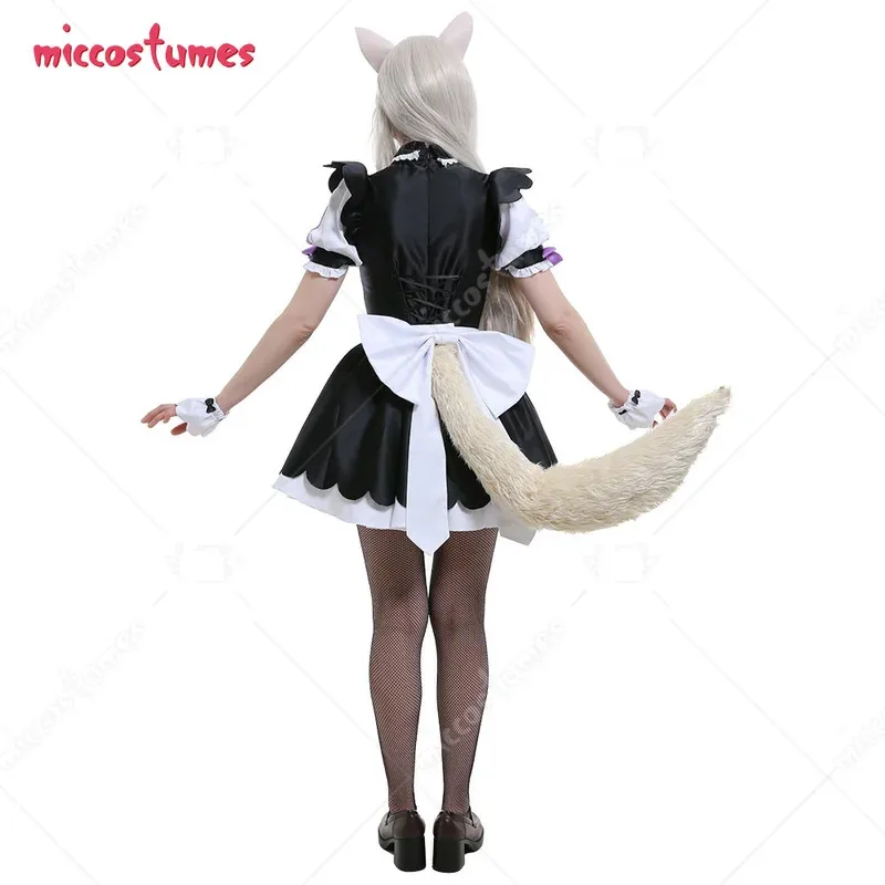 

25COSWomen CatWomen Chest Open Maid Dress Outfit Cosplay Costume Set with Ear Clips and Cats Tail for Women Halloween Cosplay Co