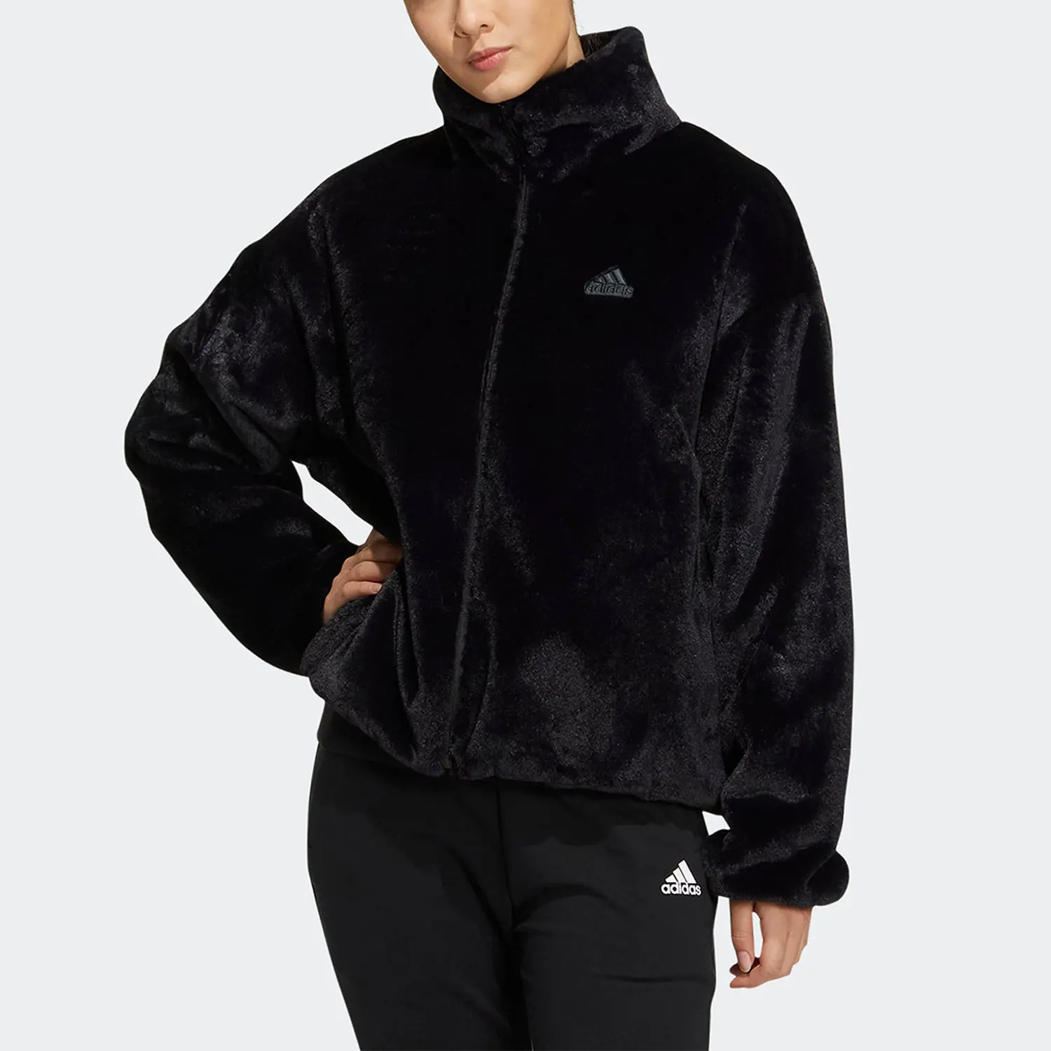 Adidas Genuine Winter New Women's Faux Fur Sports Jacket HM7105