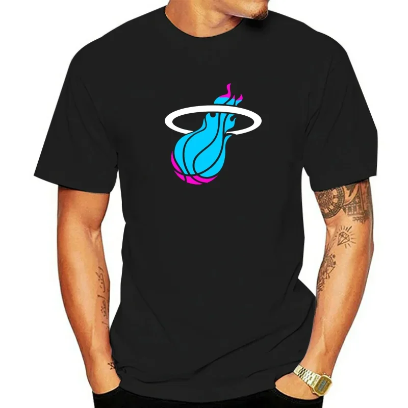 Miamis vices heat basketbal T-Shirt for adults COTTON t shirts for men New Arrival streetwear Casual T-shirts 2024