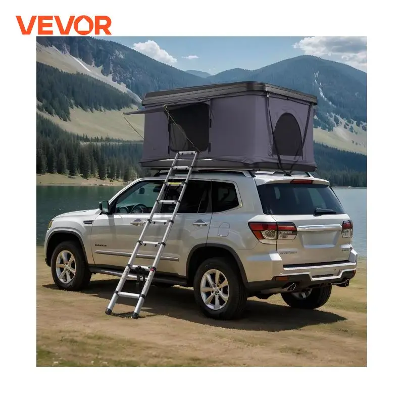 VEVOR Rooftop Tent Hard Shell Roof Top with Telescopic Ladder Thick Mattress Waterproof Windproof for Jeep SUV Van Pickup Truck