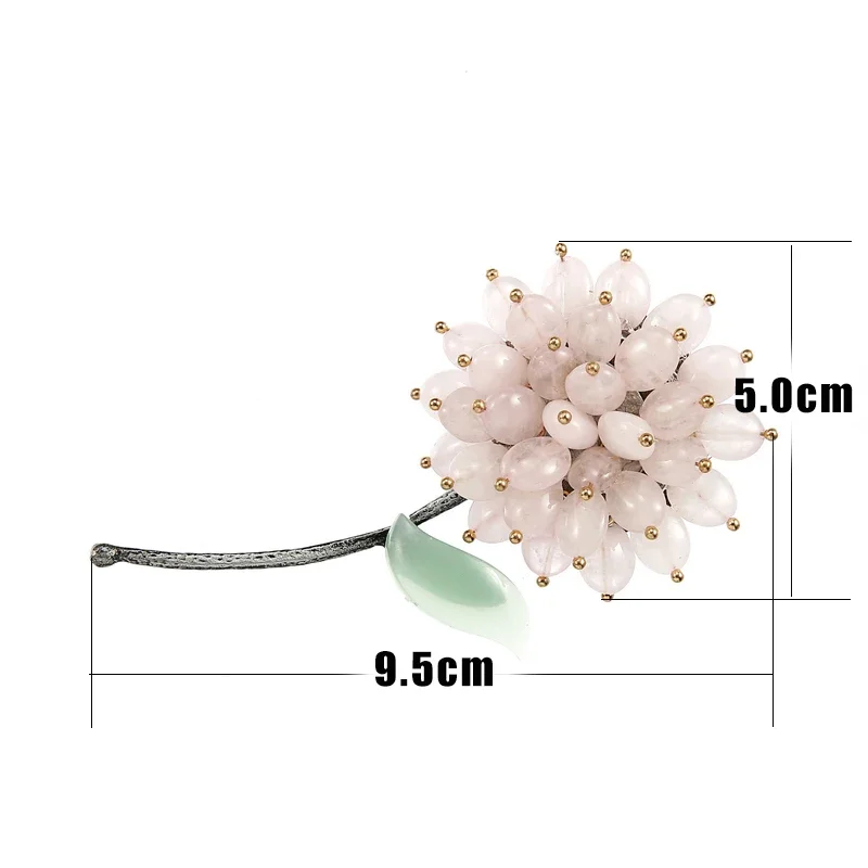 TDQUEEN Brooches Black Natural Stone Broches Shell Flower Safety Pin Jewelry Freshwater Pearl Beads Brooches for Women