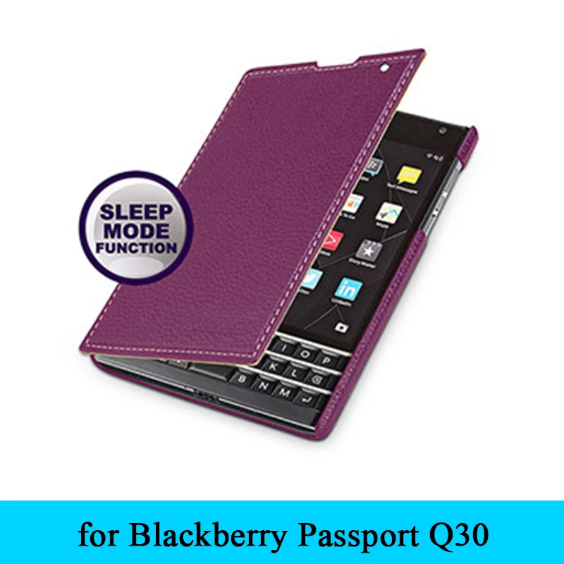 

High Quality Smart On Off Phone Cover Genuine Leather Protective Cases Shell Flip Bag for BlackBerry Passport Q30 Case.