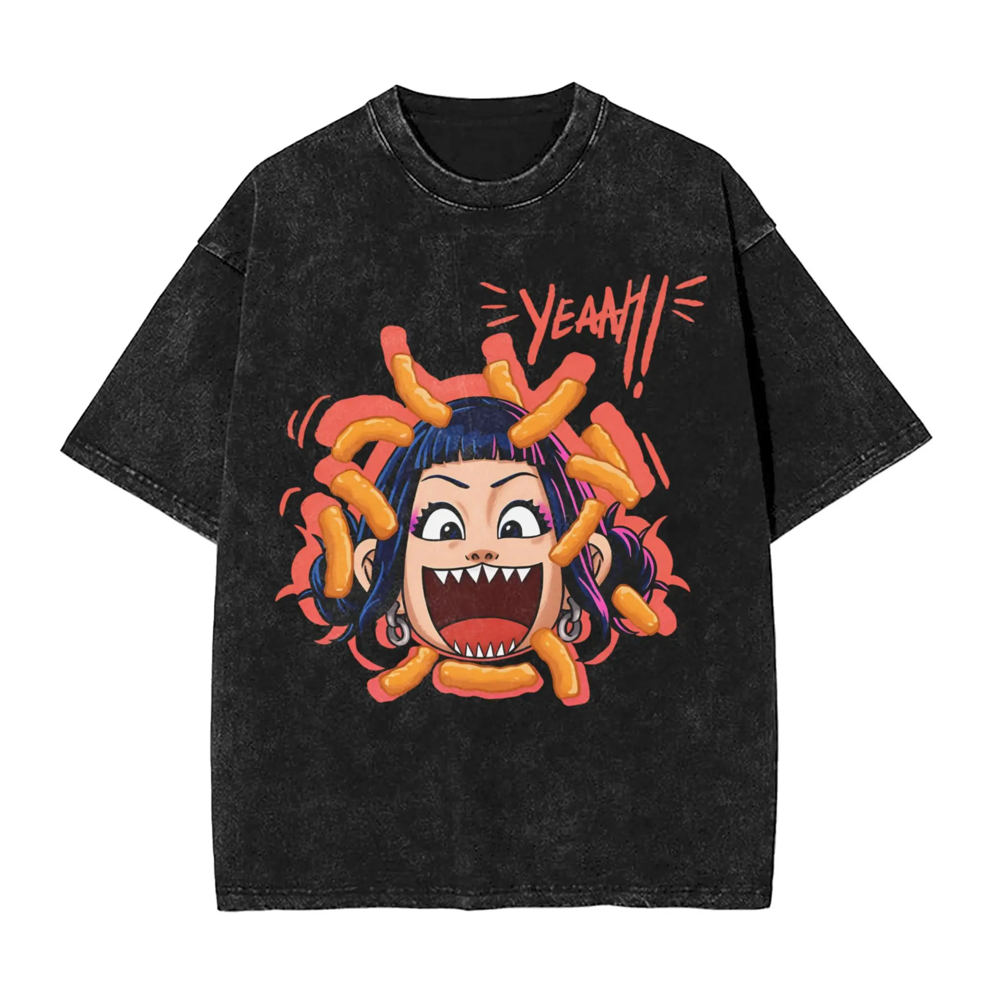 

Уличная стираная футболка KPop Demon Hunter, свободные футболки Zoey, футболка в стиле хип-хоп для мужчин, летние футболки с узором Y2K в стиле ретро